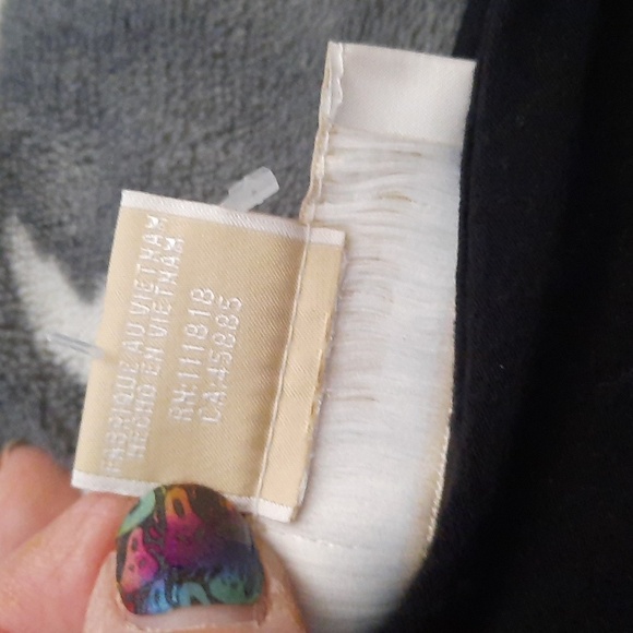 Michael Michael Kors Black Fringe Trim 3/4 Sleeve Cuff Hemline Tshirt Size SP - Picture 5 of 7